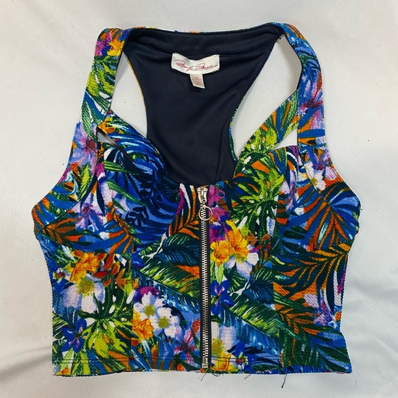 Title: Marilyn Monroe Brand Printed Sexy Crop Top - Tropical Floral, Size XS - Picture 5 of 9